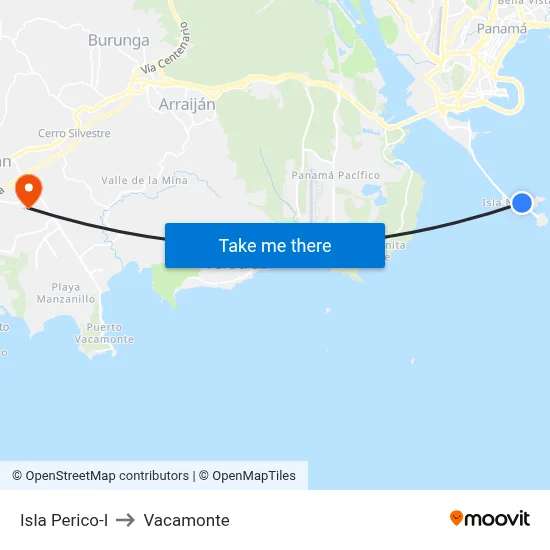 Isla Perico-I to Vacamonte map