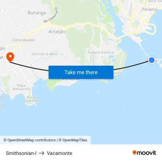 Smithsonian-I to Vacamonte map