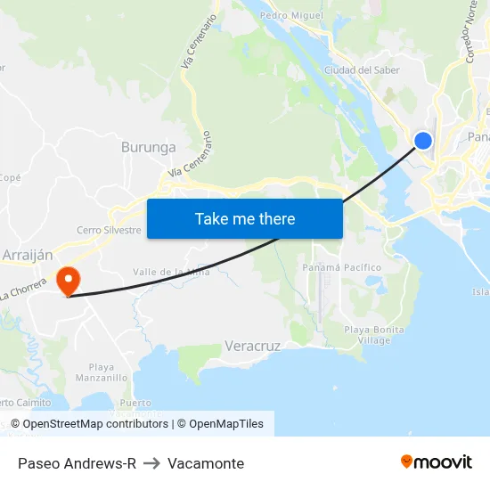 Paseo Andrews-R to Vacamonte map