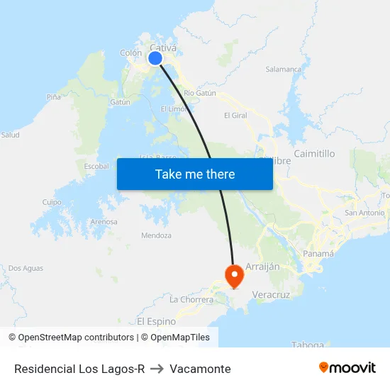 Residencial Los Lagos-R to Vacamonte map