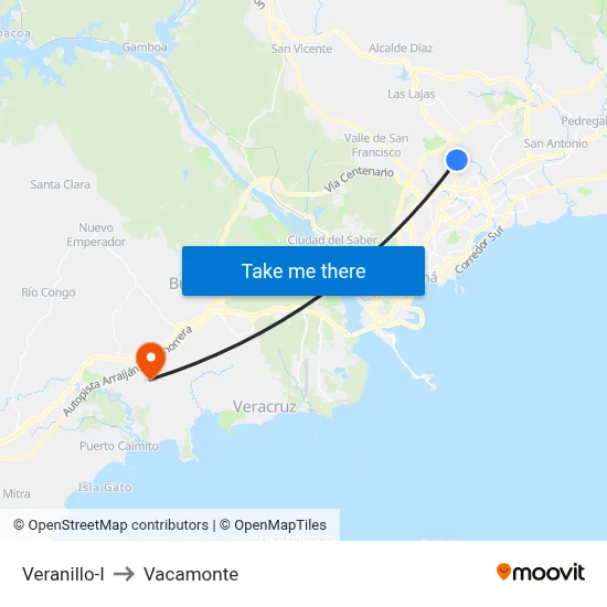 Veranillo-I to Vacamonte map