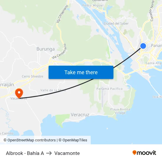 Albrook - Bahía A to Vacamonte map