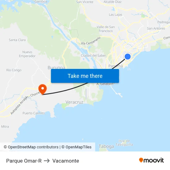 Parque Omar-R to Vacamonte map