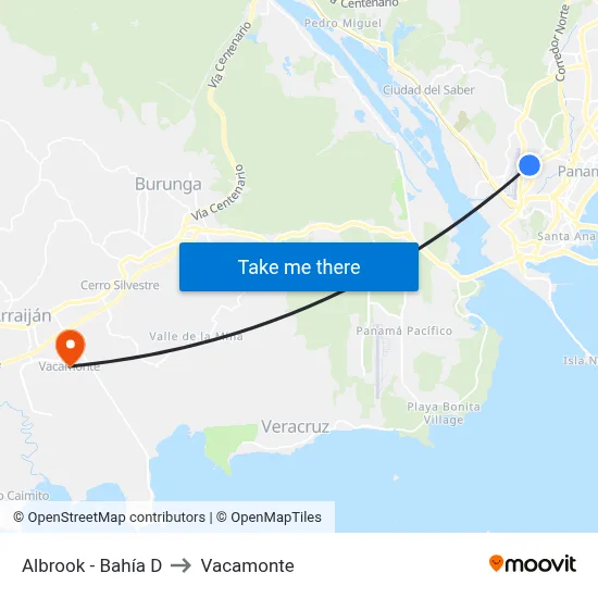 Albrook - Bahía D to Vacamonte map