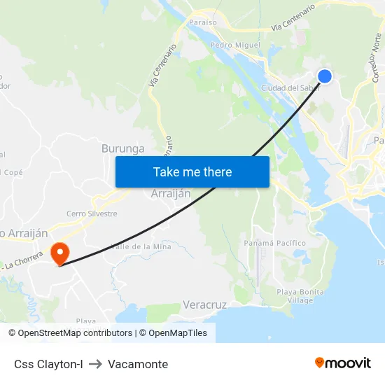 Css Clayton-I to Vacamonte map