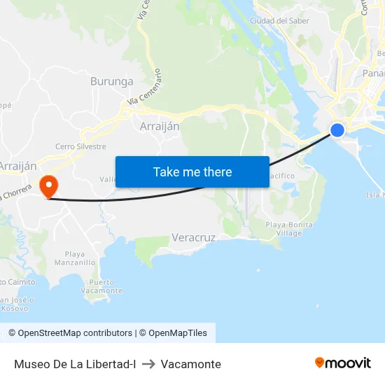 Museo De La Libertad-I to Vacamonte map