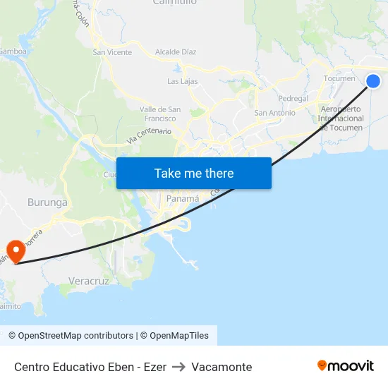 Centro Educativo Eben - Ezer to Vacamonte map