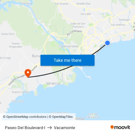 Paseo Del Boulevard-I to Vacamonte map