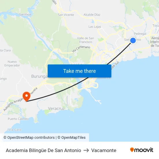 Academia Bilingüe De San Antonio to Vacamonte map