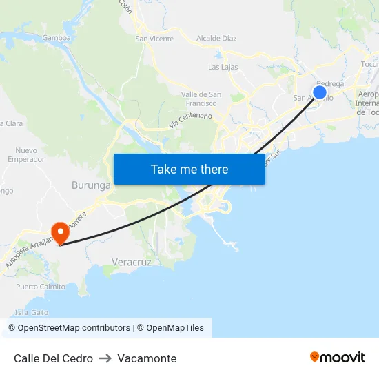 Calle Del Cedro to Vacamonte map