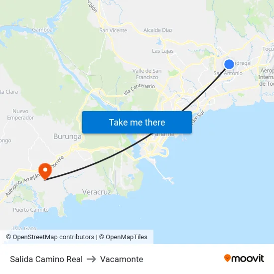Salida Camino Real to Vacamonte map