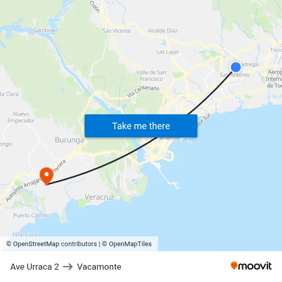Ave Urraca 2 to Vacamonte map