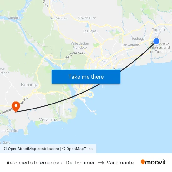 Aeropuerto Internacional De Tocumen to Vacamonte map