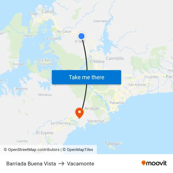 Barriada Buena Vista to Vacamonte map