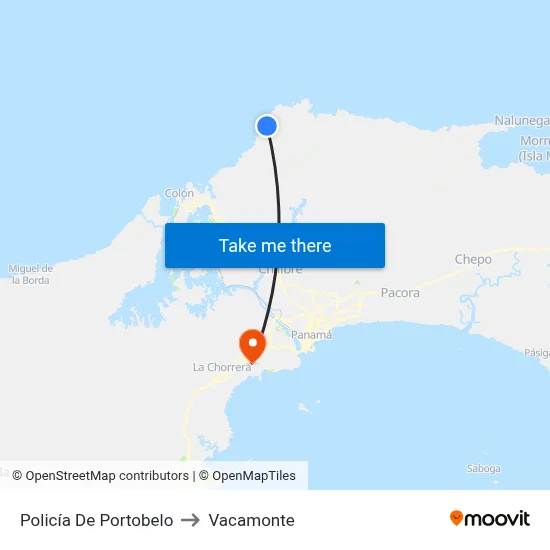 Policía De Portobelo to Vacamonte map