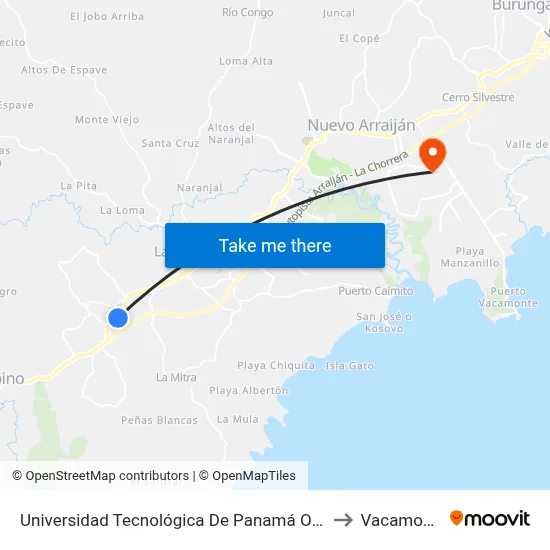 Universidad Tecnológica De Panamá Oeste to Vacamonte map
