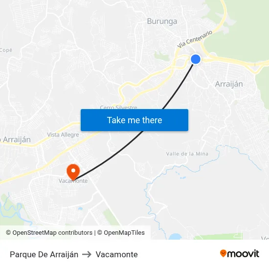 Parque De Arraiján to Vacamonte map