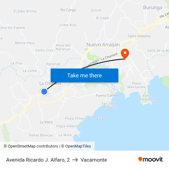 Avenida Ricardo J. Alfaro, 2 to Vacamonte map