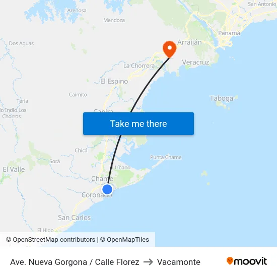 Ave. Nueva Gorgona / Calle Florez to Vacamonte map