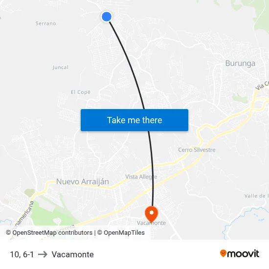 10, 6-1 to Vacamonte map