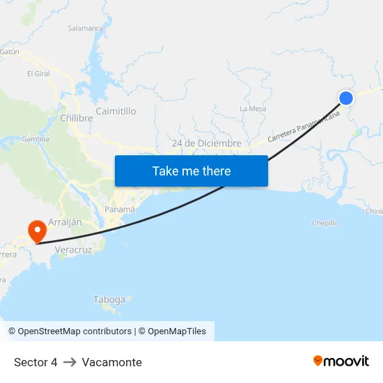 Sector 4 to Vacamonte map