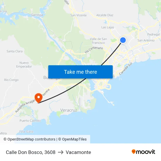 Calle Don Bosco, 3608 to Vacamonte map