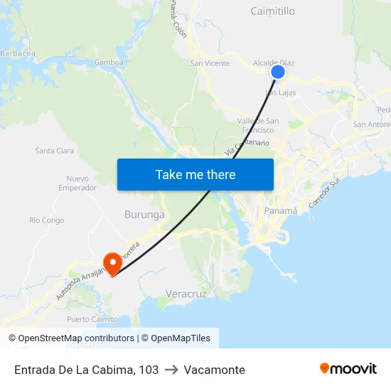 Entrada De La Cabima, 103 to Vacamonte map