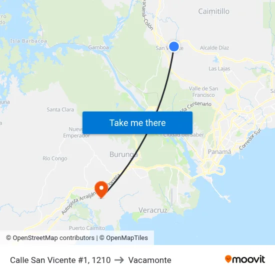 Calle San Vicente #1, 1210 to Vacamonte map