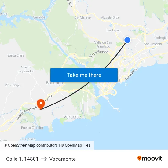 Calle 1, 14801 to Vacamonte map