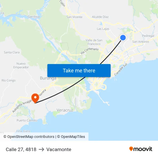 Calle 27, 4818 to Vacamonte map