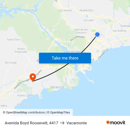 Avenida Boyd Roosevelt, 4417 to Vacamonte map