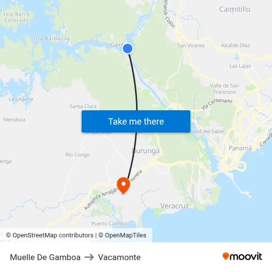 Muelle De Gamboa to Vacamonte map