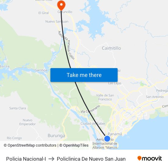 Policia Nacional-I to Policlinica De Nuevo San Juan map