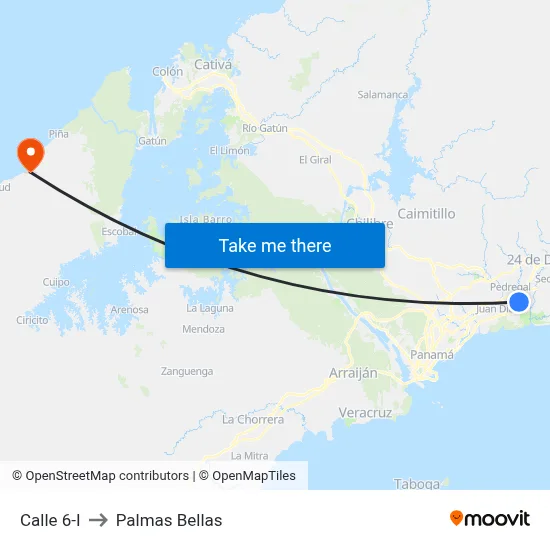 Calle 6-I to Palmas Bellas map