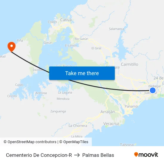 Cementerio De Concepcion-R to Palmas Bellas map