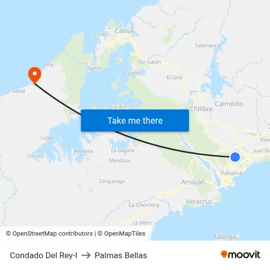 Condado Del Rey-I to Palmas Bellas map