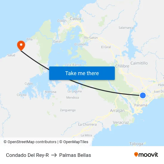 Condado Del Rey-R to Palmas Bellas map