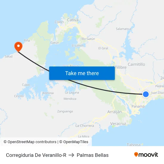 Corregiduria De Veranillo-R to Palmas Bellas map