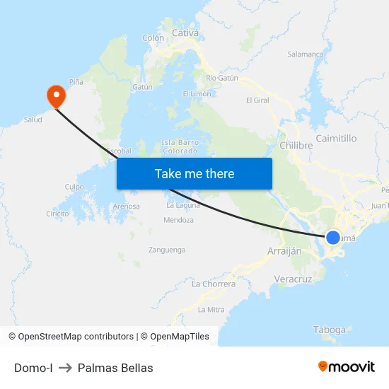 Domo-I to Palmas Bellas map