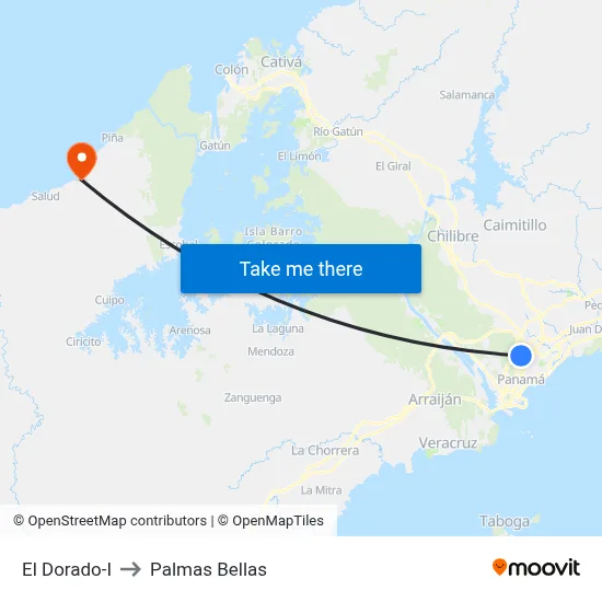 El Dorado-I to Palmas Bellas map