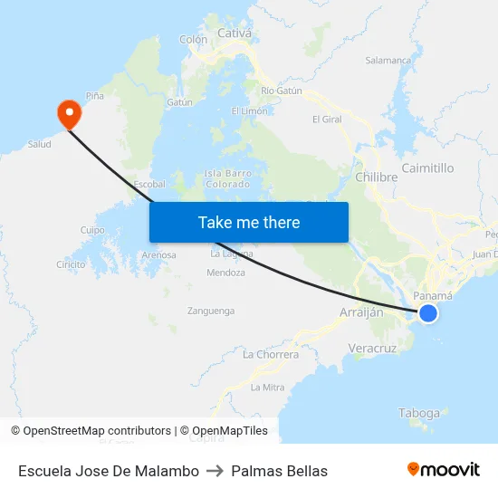 Escuela Jose De Malambo to Palmas Bellas map