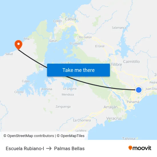 Escuela Rubiano-I to Palmas Bellas map