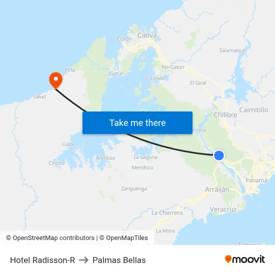 Hotel Radisson-R to Palmas Bellas map