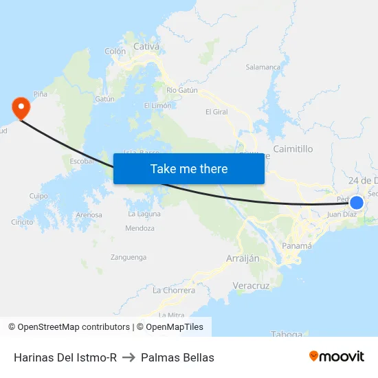 Harinas Del Istmo-R to Palmas Bellas map