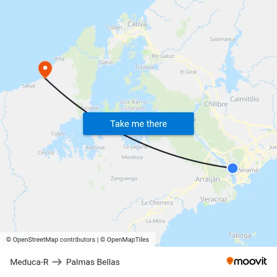 Meduca-R to Palmas Bellas map