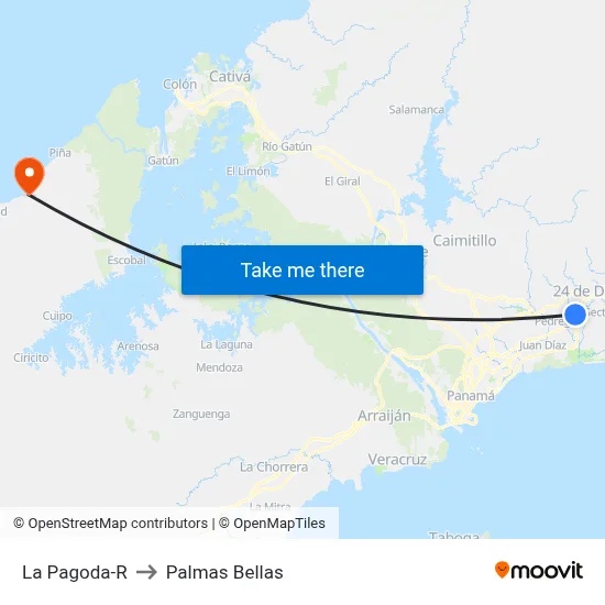 La Pagoda-R to Palmas Bellas map