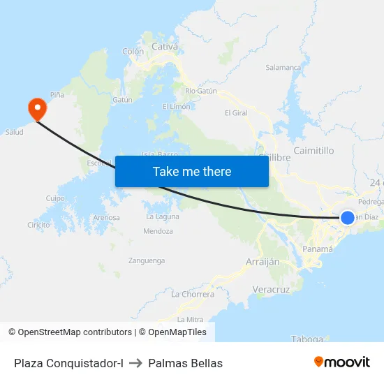 Plaza Conquistador-I to Palmas Bellas map