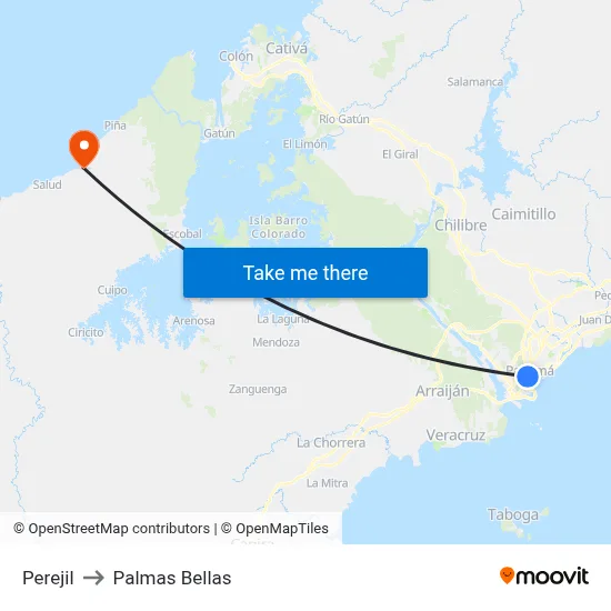 Perejil to Palmas Bellas map