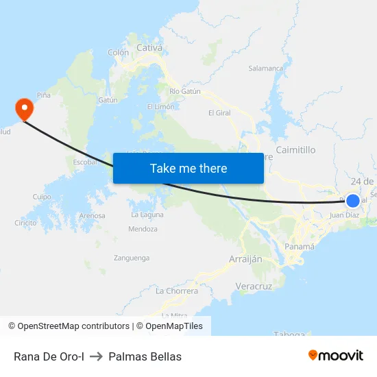 Rana De Oro-I to Palmas Bellas map