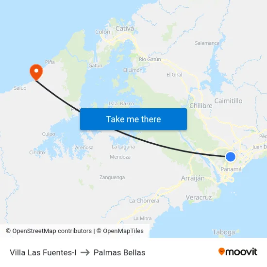 Villa Las Fuentes-I to Palmas Bellas map